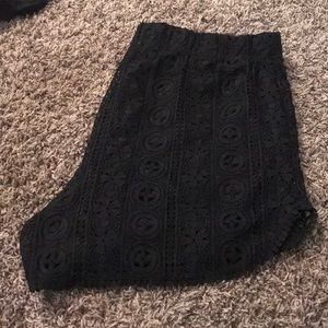 Black lace shorts